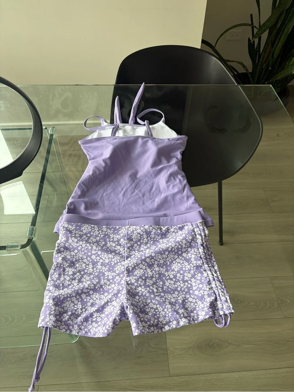 Girl’s  Lavender Floral Sleep Set with Tie Waist